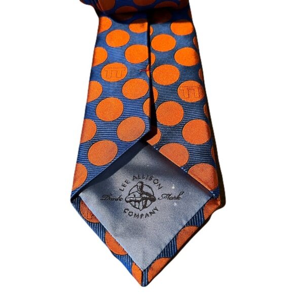 Lee Allison 60 x 3.5 Blue and Orange Dirtt Neck Tie - Picture 2 of 3